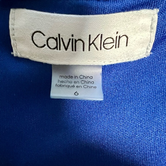 Women’s Calvin Klein Blue Off The Shoulder Cocktail Dress w/ Bell Sleeves Size 6 - Picture 3 of 5